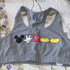 📌NWT MICKEY MOUSE SPORTS BRA TYPE CROPPED SHIRT.